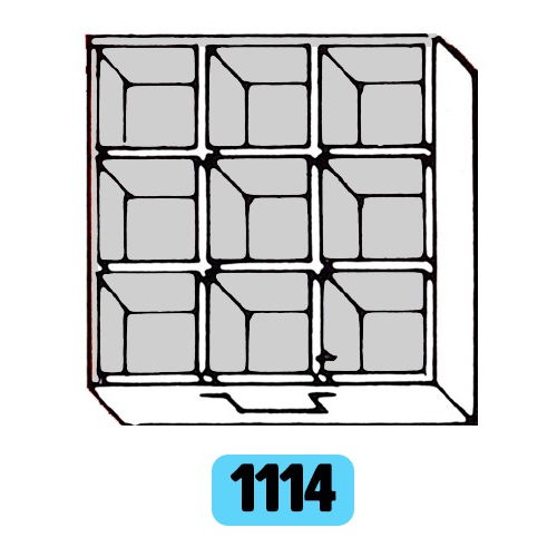 Tiroir 300x300x67 + 9 cuvettes 92x92x60 - Lot de 5