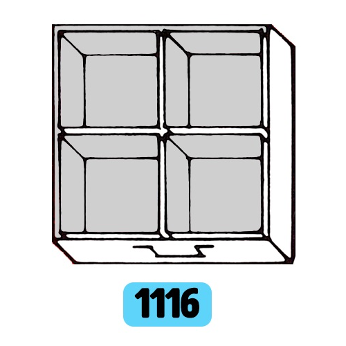 Tiroir 300x300x67 + 4 cuvettes 139x139x60 - Lot de 5
