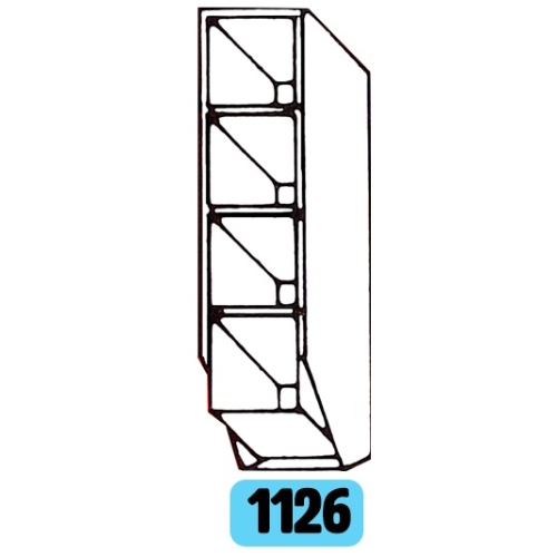 Container 400x100x110 + 4 cuvettes 88x88x98 - Lot de 10