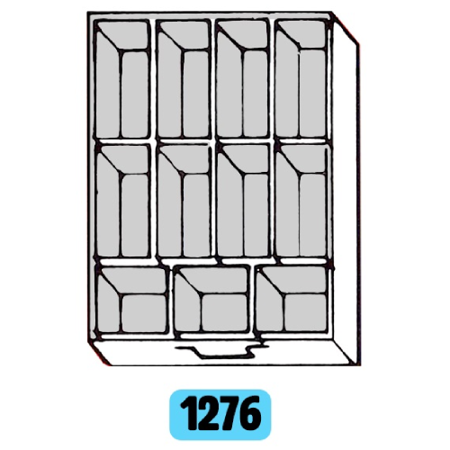 Tiroir 400x300x67 + 8 cuvettes 68x142x60 et 3 cuvettes 92x92x60 - Lot de 5