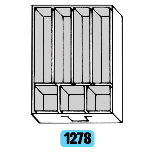 Tiroir 400x300x67 + 4 cuvettes 68x288x60 et 3 cuvettes 92x92x60 - Lot de 5