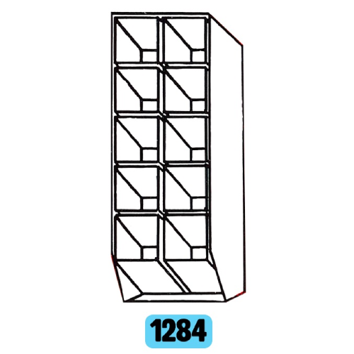 Container 500x200x110 + 10 cuvettes 88x88x98 - Lot de 10