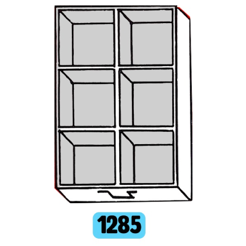 Tiroir 450x300x67 + 6 cuvettes 139x139x60 - Lot de 5