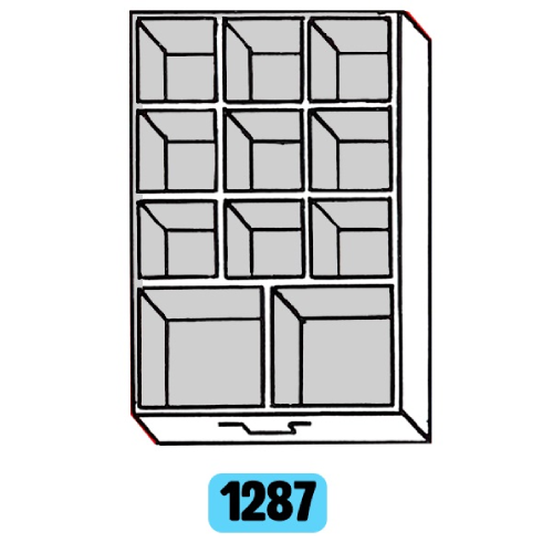 Tiroir 450x300x67 + 9 cuvettes 92x92x60 et 2 cuvettes 139x139x60 - Lot de 5