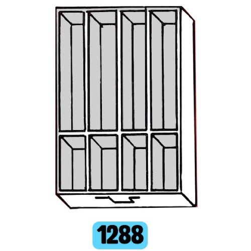 Tiroir 450x300x67 + 4 cuvettes 68x288x60 et 4 cuvettes 142x68x60 - Lot de 5
