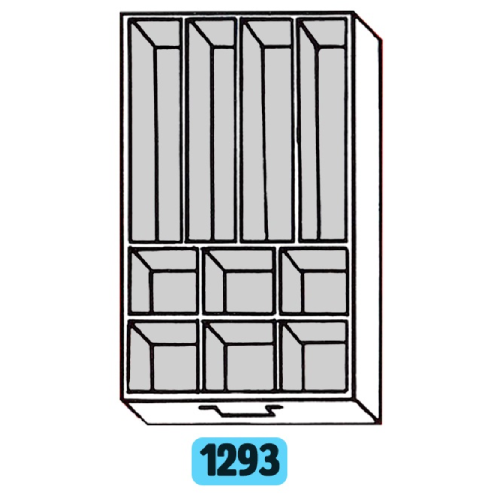 Tiroir 500x300x67 + 4 cuvettes 288x68x60 et 6 cuvettes 92x92x60 - Lot de 5
