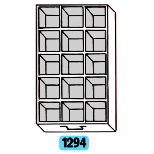 Tiroir 500x300x67 + 15 cuvettes 92x92x60 - Lot de 5